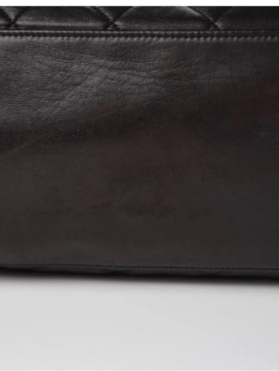 CHANEL Black Quilted Leather Backpack with Gold CC Emblem - Picture 7 of 8